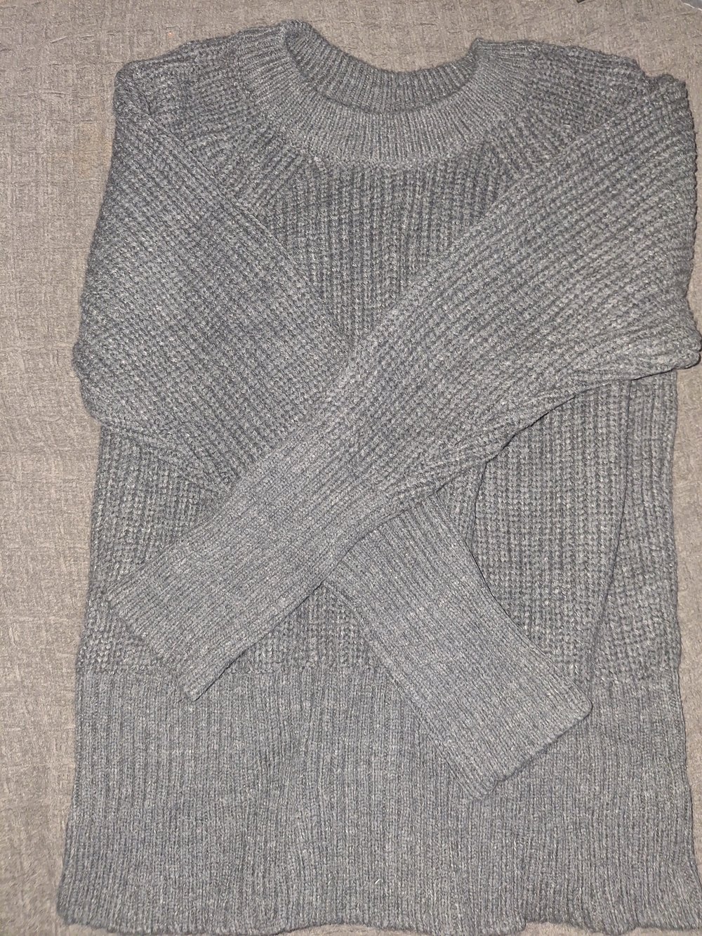 Universal Thread Gray Ribbed Crewneck Sweater